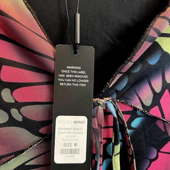 Fashion Nova Butterfly Mesh Mini Dress (NEW WITH TAGS) - Picture 6 of 6